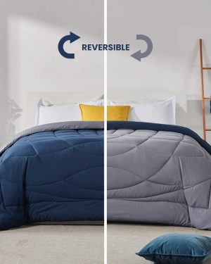 SLEEP ZONE All Season Comforter Down Alternative Soft Temperature Regulation Reversible Duvet