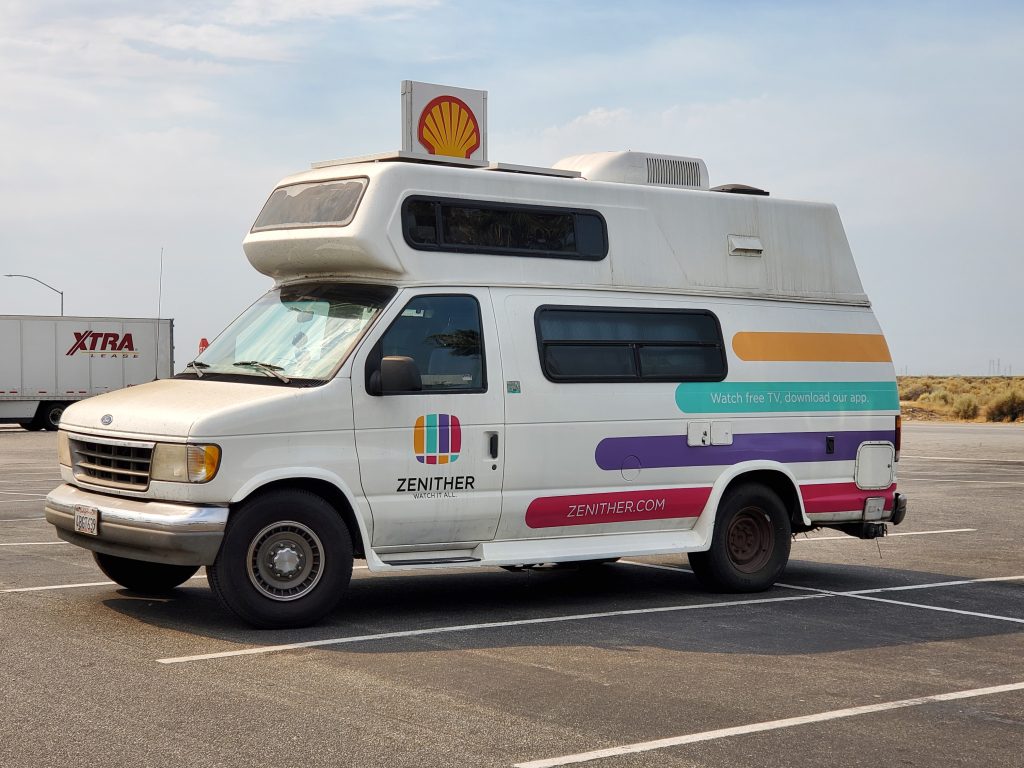 The 'Zenimobile' Class B RV camper van motorhome owned by the author of this blog, used to promote his other startup, Zenither.