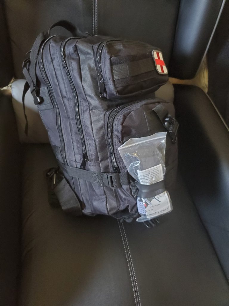 My trauma kit medic bag in a military style backpack