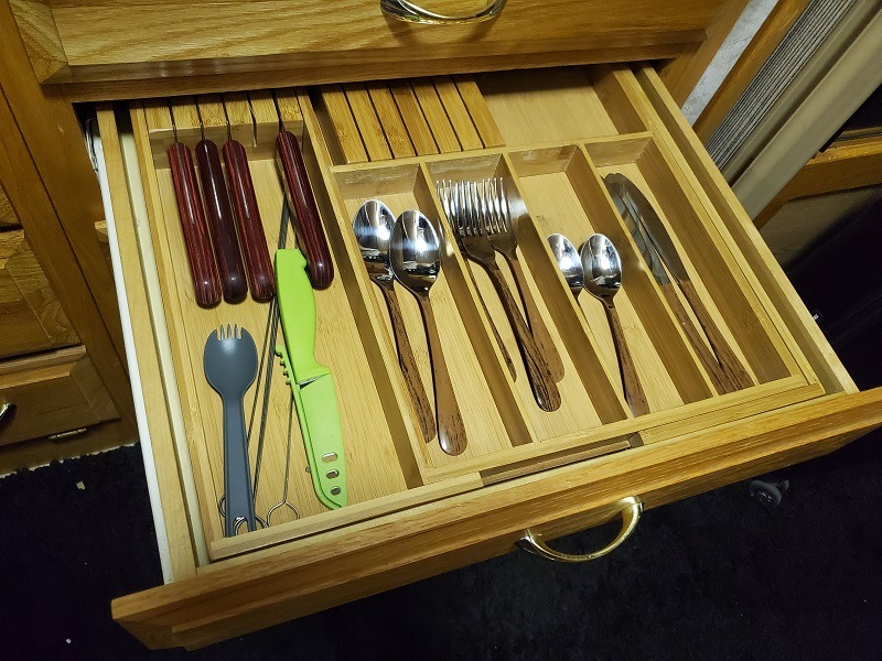 I really like these kitchen drawer organizers. 